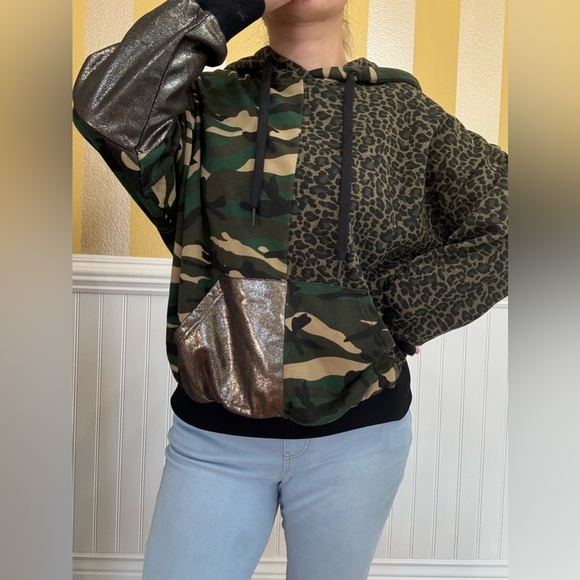 None Tops - Asymmetrical camo hoodie